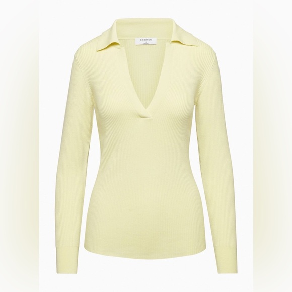 Aritzia Sweaters - Aritzia Babaton V-neck Polo Mcsweeney Sweater in Chamomile Yellow
